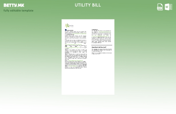 модерен стил Формати на сметки за комунални услуги на Обединетото Кралство Green